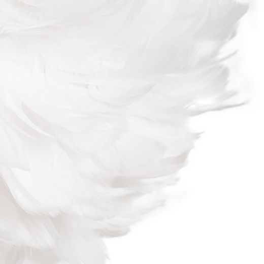 White and gold ceiling lamp with feathers, 40 x 40 x 25 cm