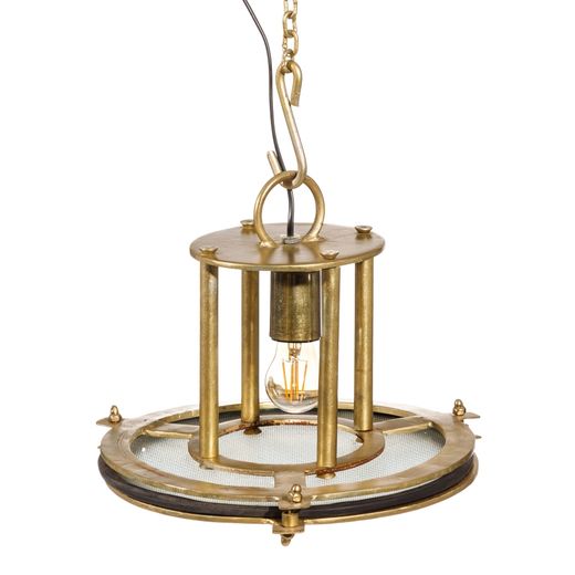 Bronze metal-glass ceiling lamp 67 x 67 x 35 cm