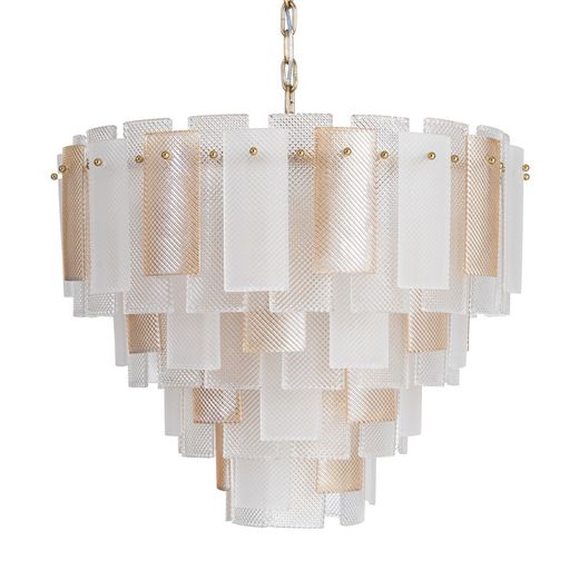 Champagnerfarbene Kristall-Deckenleuchte 64 x 64 x 53,50 cm