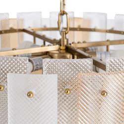 Champagnerfarbene Kristall-Deckenleuchte 64 x 64 x 53,50 cm