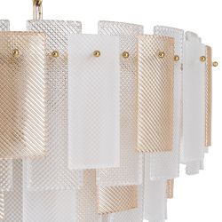 Champagnerfarbene Kristall-Deckenleuchte 64 x 64 x 53,50 cm
