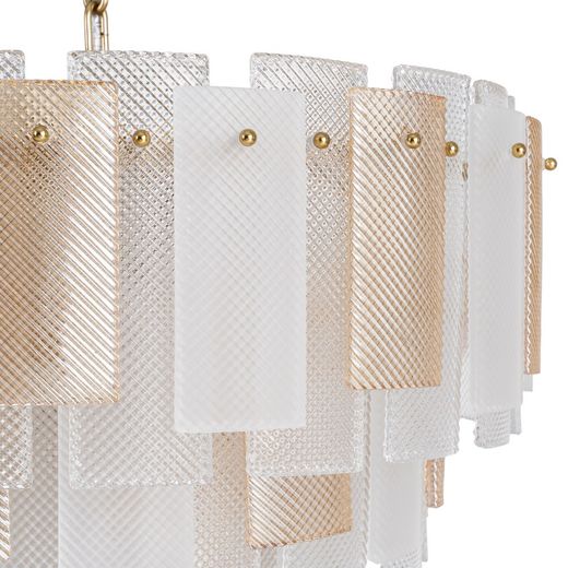 Champagnerfarbene Kristall-Deckenleuchte 64 x 64 x 53,50 cm