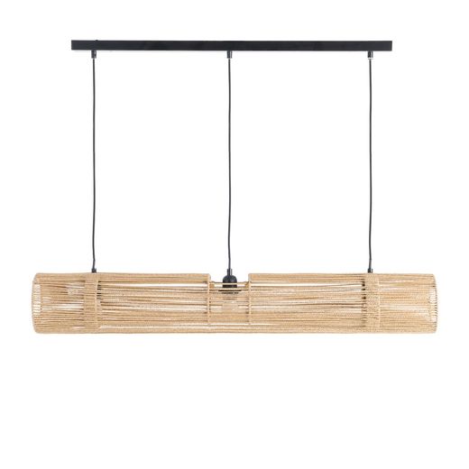 Cream ceiling lamp with paper rope, 100.50 x 13.50 cm