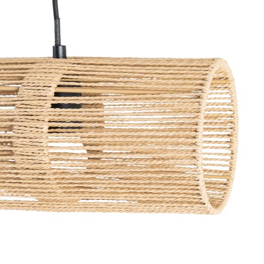 Cream ceiling lamp with paper rope, 100.50 x 13.50 cm