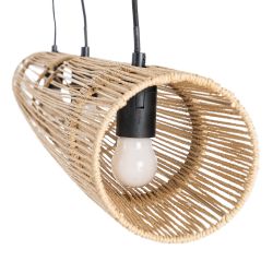 Cream ceiling lamp with paper rope, 100.50 x 13.50 cm