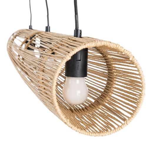 Cream ceiling lamp with paper rope, 100.50 x 13.50 cm