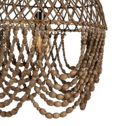 Ceiling lamp with natural beads, 47 x 47 x 52 cm