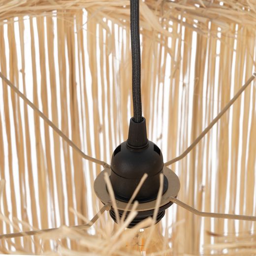 Natural fiber ceiling lamp, lighting 40 x 40 x 32 cm