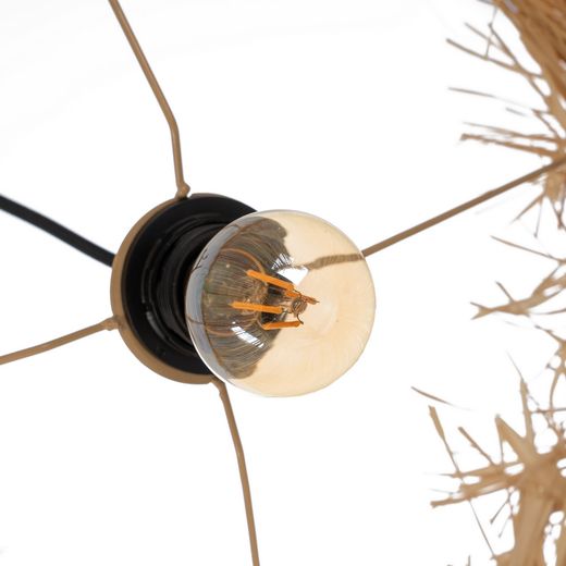 Natural fiber ceiling lamp, lighting 40 x 40 x 32 cm