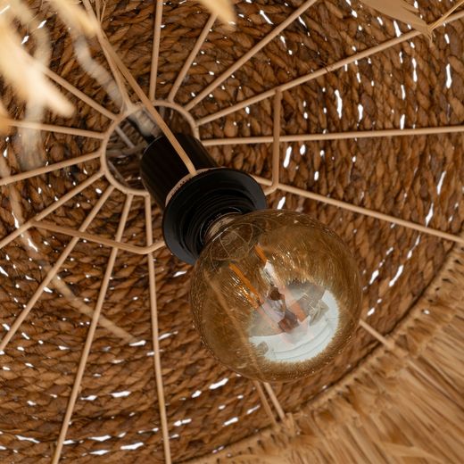 Natural fiber ceiling lamp, lighting 80 x 80 x 45 cm