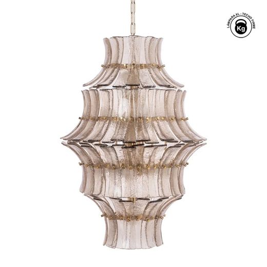 Grey crystal ceiling lamp, lighting 53 x 53 x 76 cm