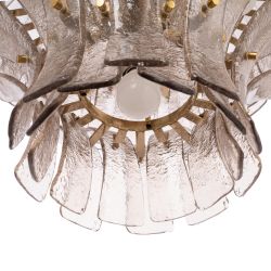 Grey crystal ceiling lamp, lighting 53 x 53 x 76 cm
