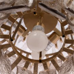 Grey crystal ceiling lamp, lighting 53 x 53 x 76 cm