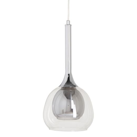 Grey metal and glass ceiling lamp 16 x 16 x 50 cm