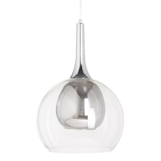 Grey metal and glass ceiling lamp 30 x 30 x 50 cm