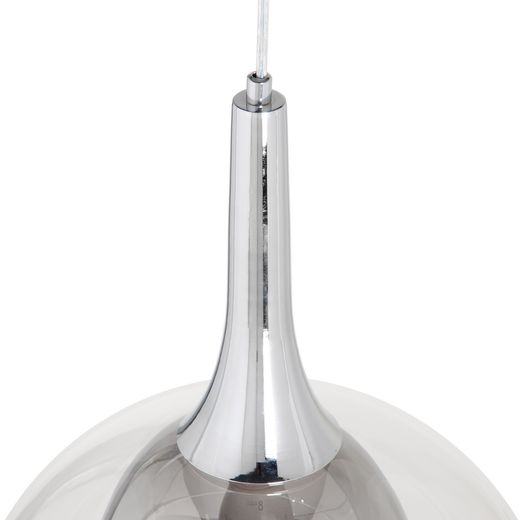 Grey metal and glass ceiling lamp 30 x 30 x 50 cm