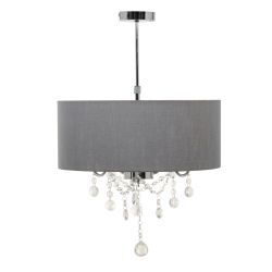 Grey metal ceiling lamp, decorative, 44 x 44 x 65 cm