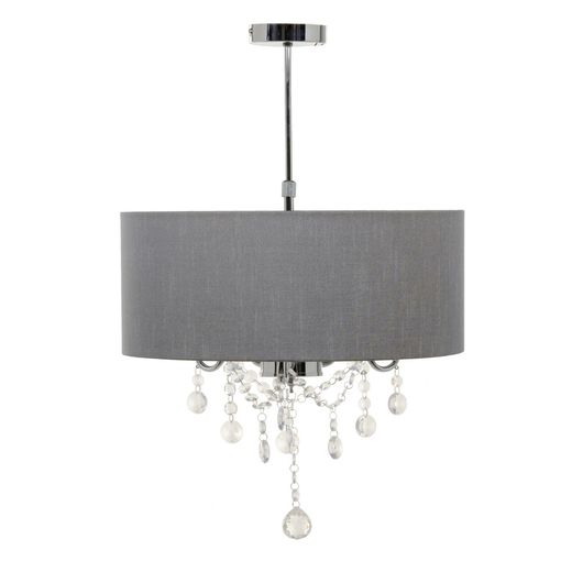 Grey metal ceiling lamp, decorative, 44 x 44 x 65 cm