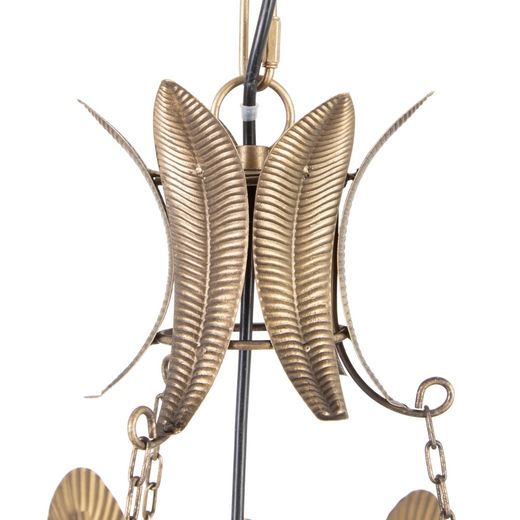 Ceiling lamp with gold leaves, metal, 55 x 55 x 60 cm
