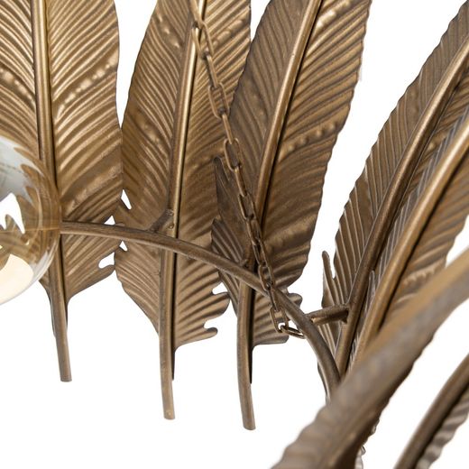 Ceiling lamp with gold leaves, metal, 55 x 55 x 60 cm