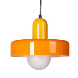 Deckenleuchte aus orangefarbenem Metall und Glas, 25 x 25 x 23 cm