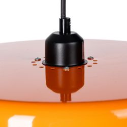 Deckenleuchte aus orangefarbenem Metall und Glas, 35 x 35 x 16 cm