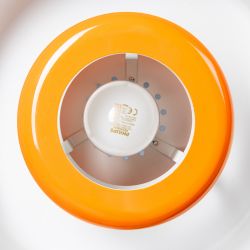 Deckenleuchte aus orangefarbenem Metall und Glas, 35 x 35 x 16 cm