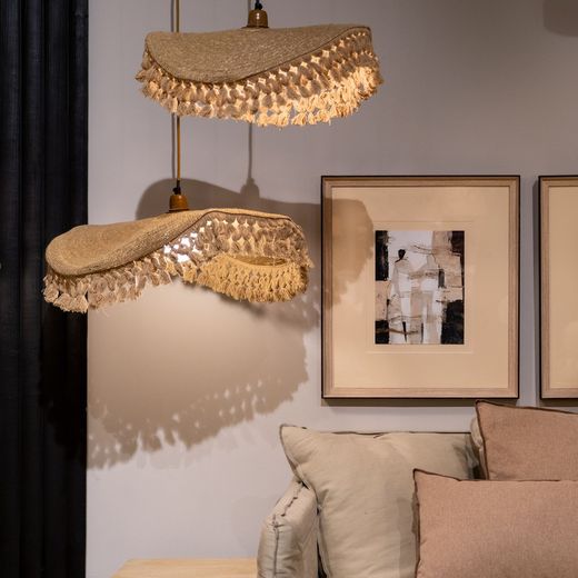 Natural fiber ceiling lamp 45 x 45 x 6 cm