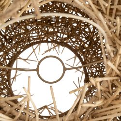 Natural rattan ceiling lamp, lighting, 70 x 70 x 45 cm