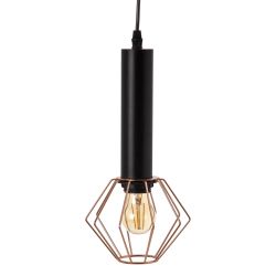 Black and copper metal ceiling lamp 15 x 15 x 30 cm