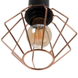 Black and copper metal ceiling lamp 15 x 15 x 30 cm