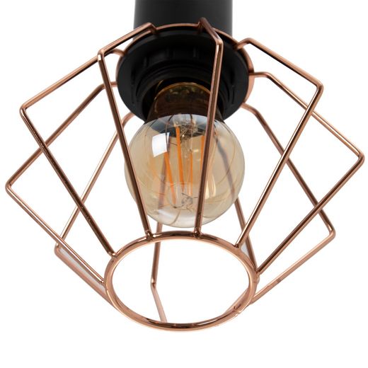 Black and copper metal ceiling lamp 15 x 15 x 30 cm