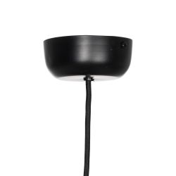 Black ceiling lamp, natural fiber, 40 x 40 x 12 cm