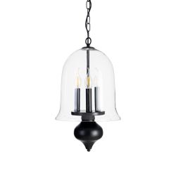 Black metal/glass ceiling lamp 33 x 33 x 54 cm