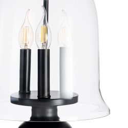 Black metal/glass ceiling lamp 33 x 33 x 54 cm