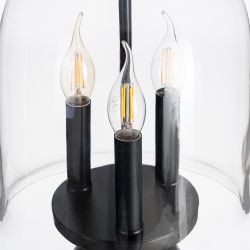 Black metal/glass ceiling lamp 33 x 33 x 54 cm