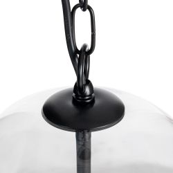 Black metal/glass ceiling lamp 33 x 33 x 54 cm