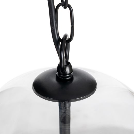 Black metal/glass ceiling lamp 33 x 33 x 54 cm