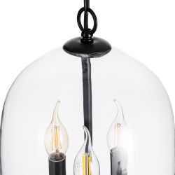 Black metal/glass ceiling lamp 33 x 33 x 54 cm