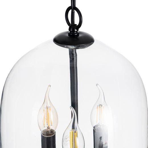 Black metal/glass ceiling lamp 33 x 33 x 54 cm