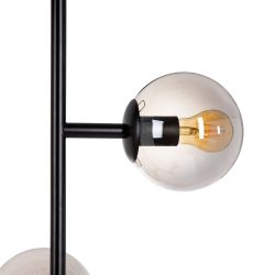 Black metal/glass ceiling lamp 40 x 40 x 234 cm