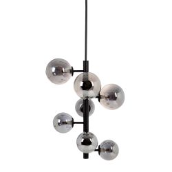 Black metal/glass ceiling lamp 46 x 46 x 149 cm