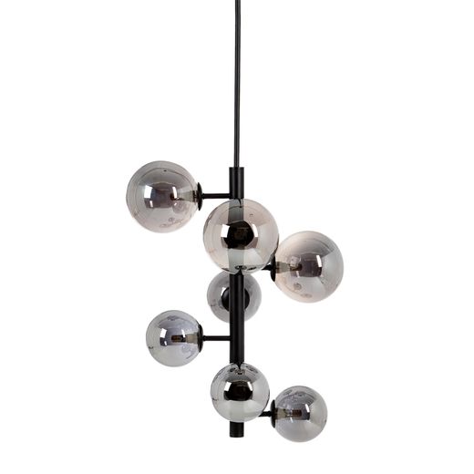 Black metal/glass ceiling lamp 46 x 46 x 149 cm