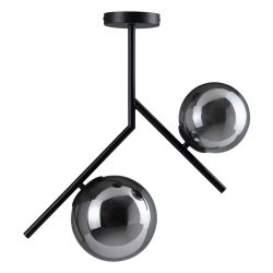 Black metal and glass ceiling lamp 50 x 15 x 54 cm