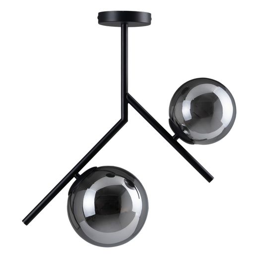 Black metal and glass ceiling lamp 50 x 15 x 54 cm