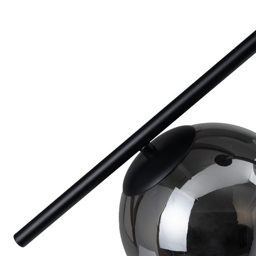 Black metal and glass ceiling lamp 50 x 15 x 54 cm