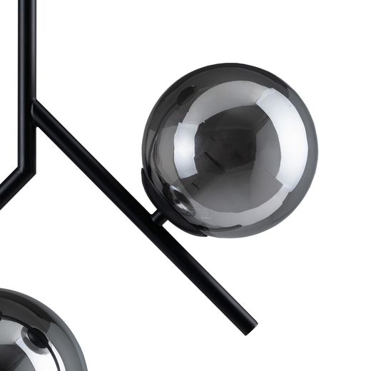 Black metal and glass ceiling lamp 50 x 15 x 54 cm