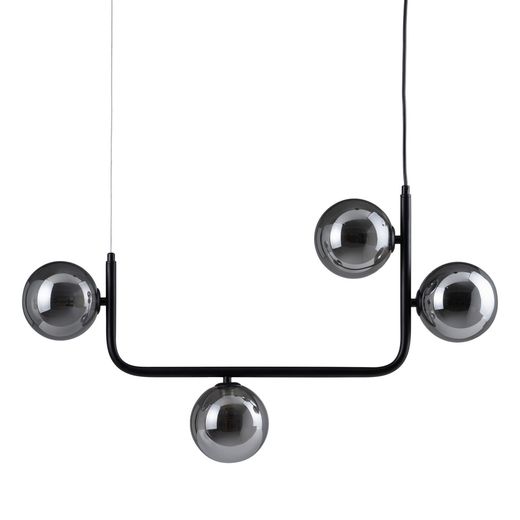 Lámpara techo negro metal-cristal 85 x 15 x 32 cm