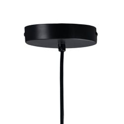 Black metal and glass ceiling lamp, 85 x 15 x 32 cm