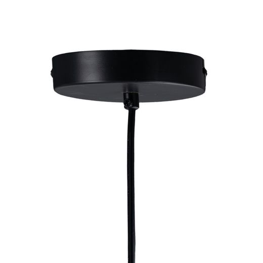 Black metal and glass ceiling lamp, 85 x 15 x 32 cm